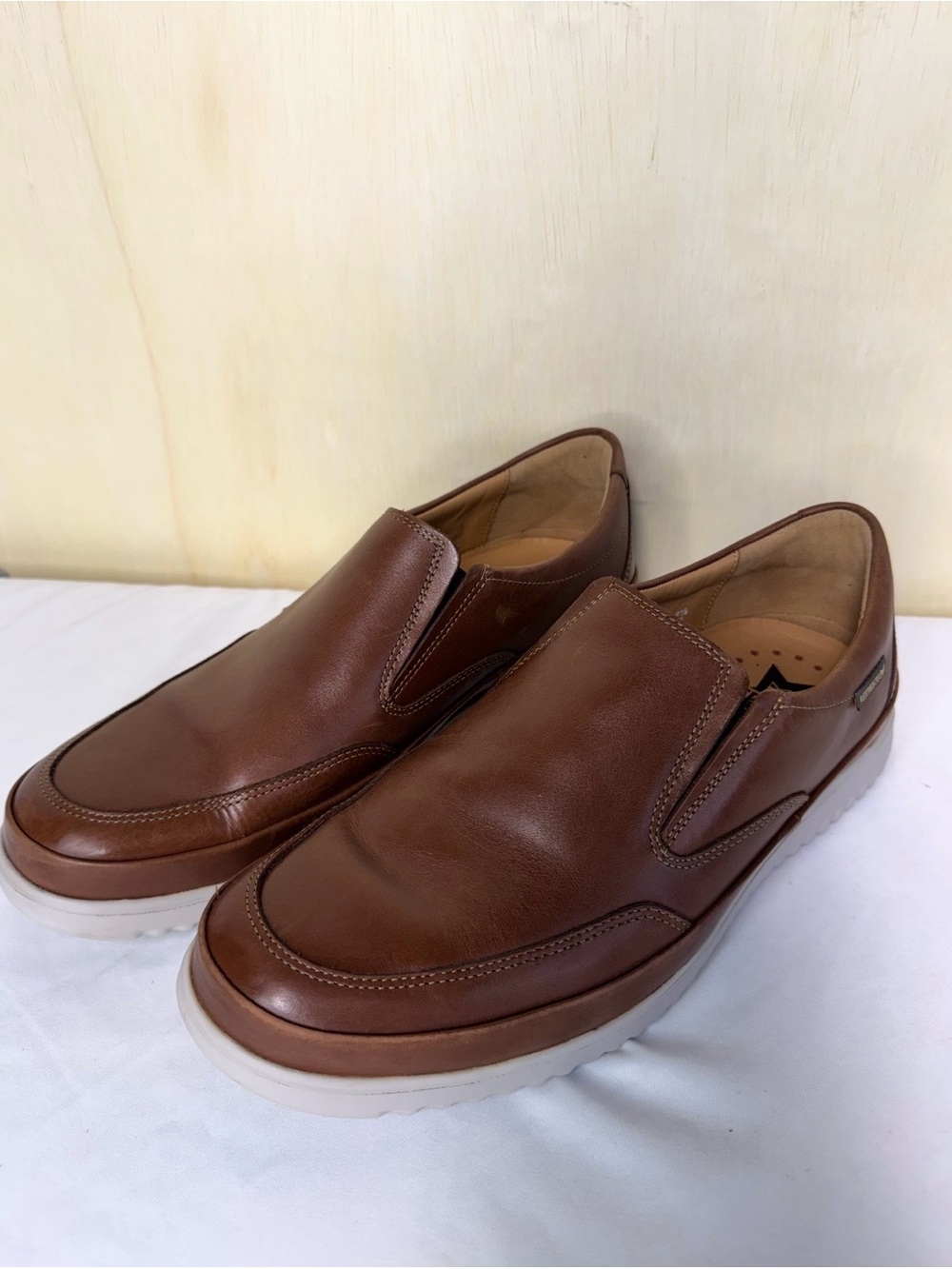 Mephisto Twain Slip-On Sneakers Mens Size US 9 EU 8.5 Brown Leather Walk Shoes